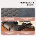 ‘Hexy’ Car Seat Back Protector – Premium Eco Leather Kick Mat - Image 7
